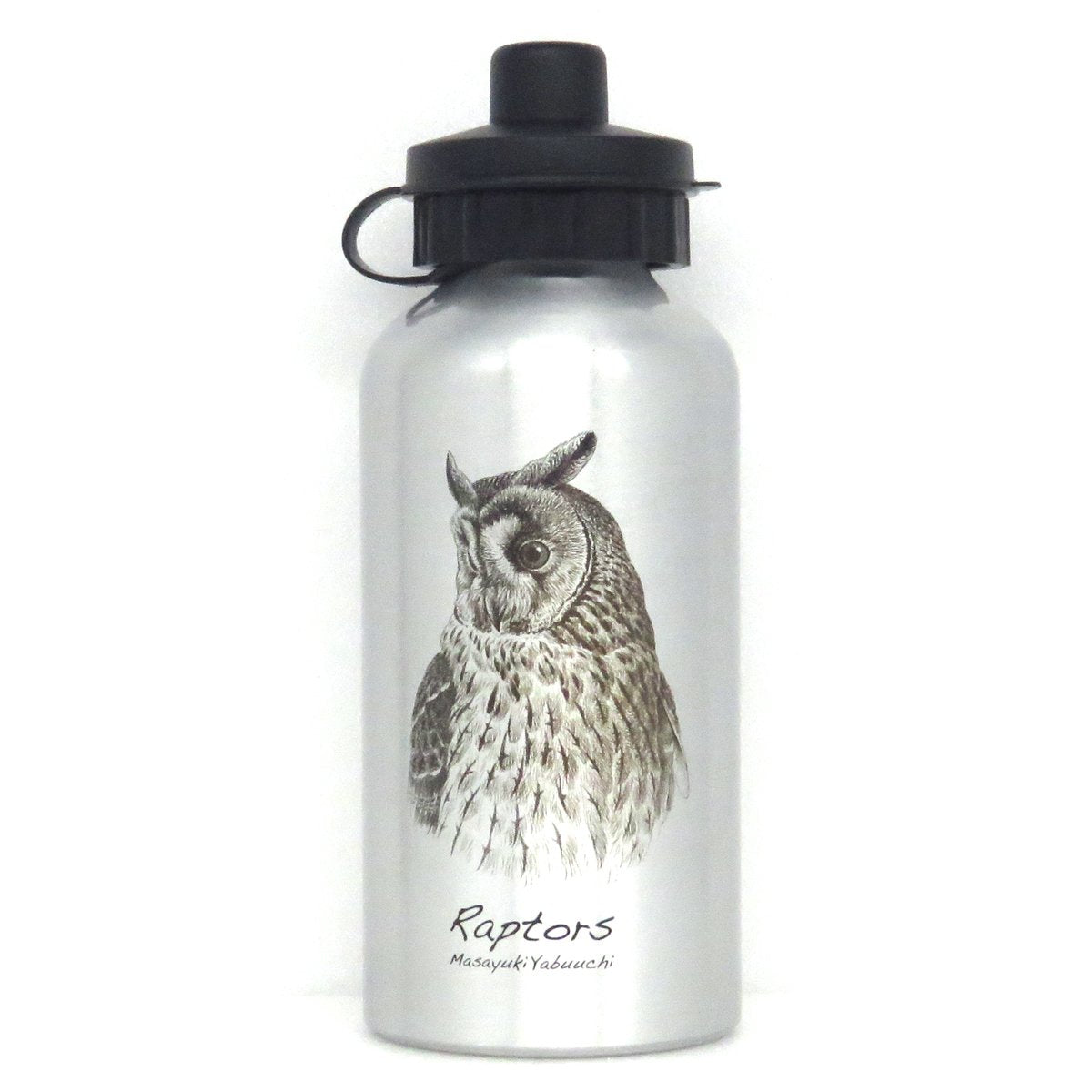 アルミボトル400ml・フクロウ/トラフズク – いきもの細密画アートグッズ