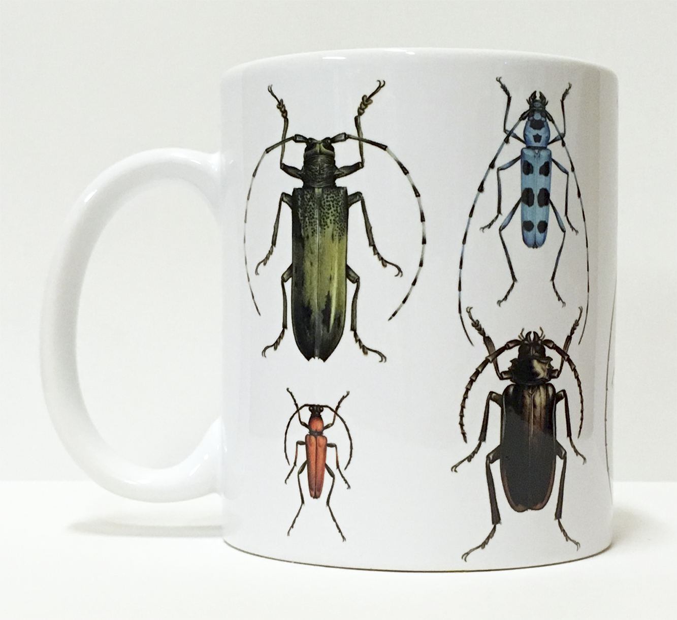 マグカップ(大)杉浦千里イラスト・カミキリムシ9種 – いきもの細密画